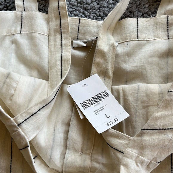 Forever 21 NWT Women’s Large Woven Cream Linen Cottagecore Button Up Dress. - Picture 5 of 8